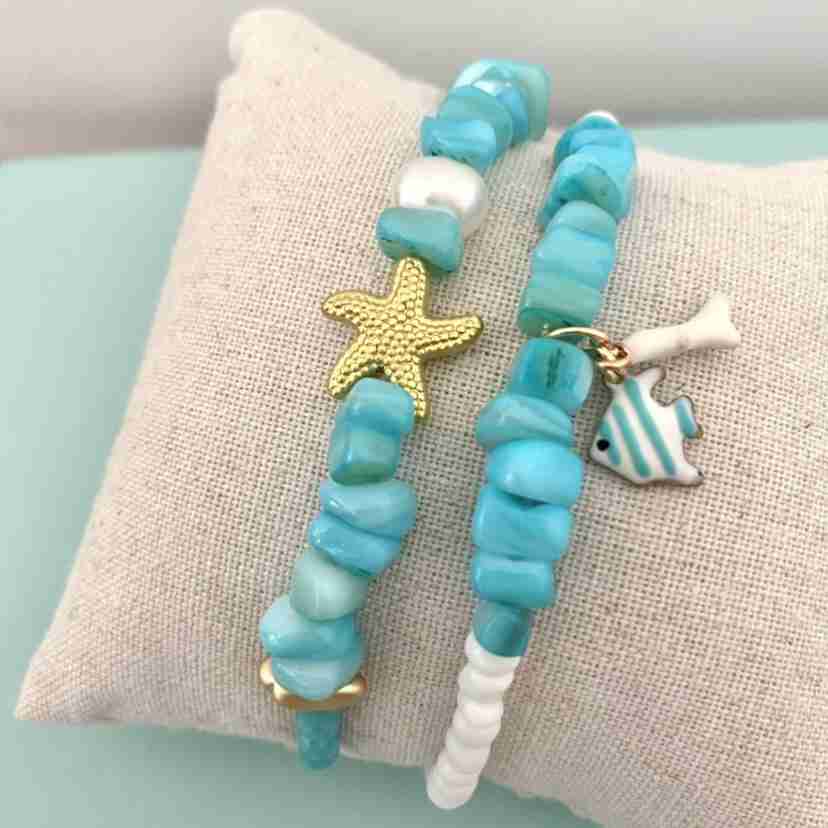 Pulsera Pez Azul y Blanco Real