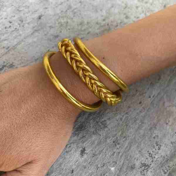 Pulsera pan de oro trenza y clasica